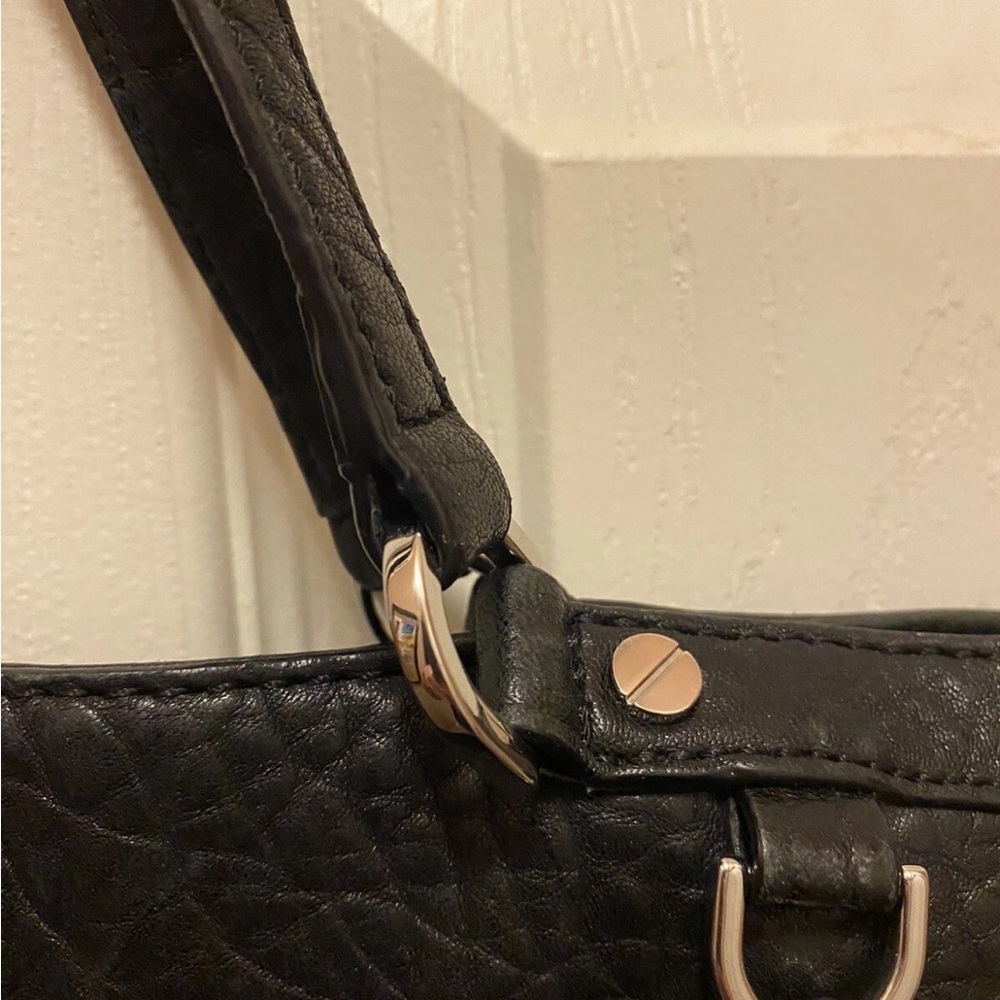 Michael Kors Channing Large Black Pebbled Leather Satchel Shoulder Tote Bag EUC - Picture 5 of 14